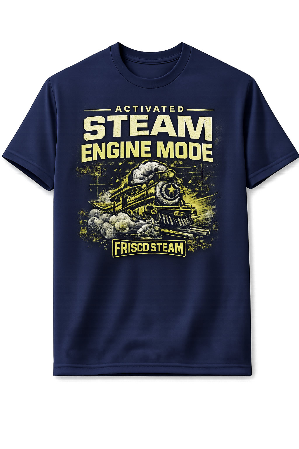 Steam Engine Mode Tee Navy